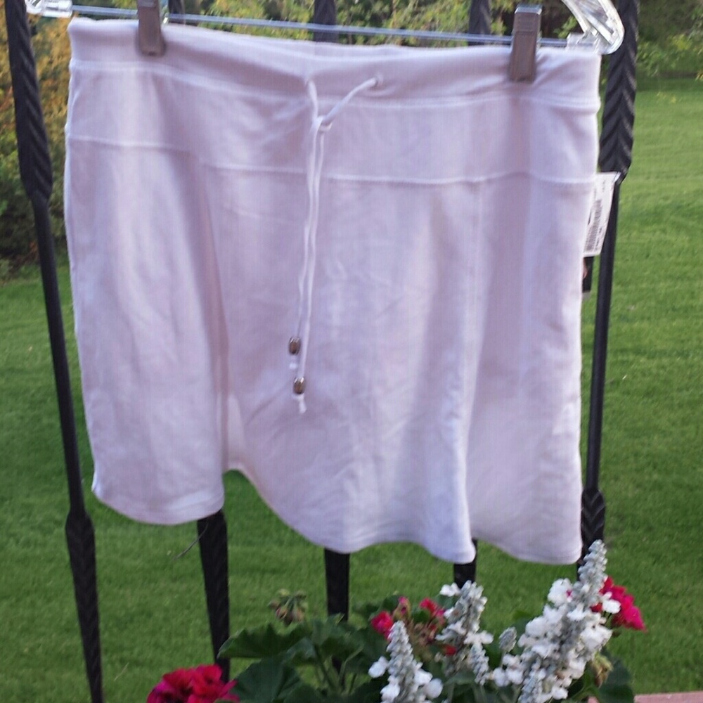 Green Tea white skirt.